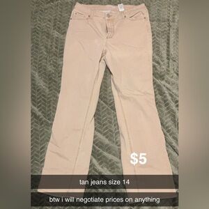 Tan jeans size 14